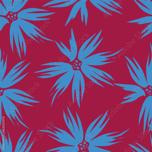 Vintage floral seamless pattern. Trendy painted flower background. Repeating floral patter

