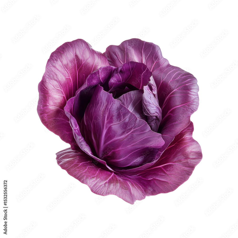 Obraz premium Vibrant Purple Red Cabbage, Close-up Studio Shot on Black Background