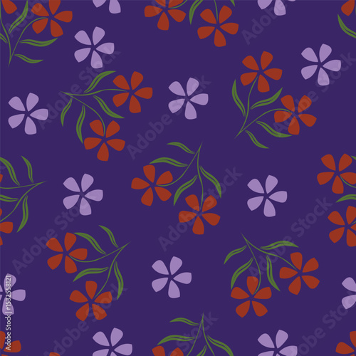 Vintage floral seamless pattern. Trendy painted flower background. Repeating floral patter
