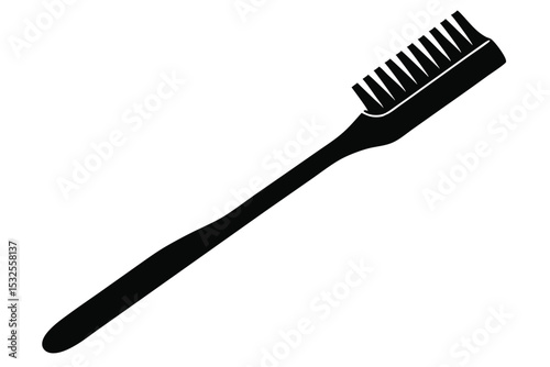 Simple Black Toothbrush Oral Hygiene Tool, Dental Care and Health Illustration