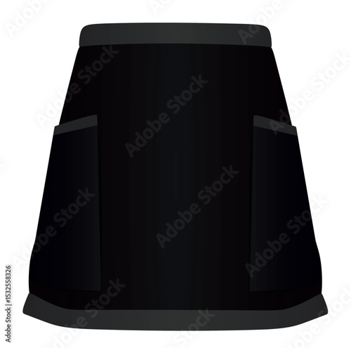 Black kitchen apron. vector illustration	

