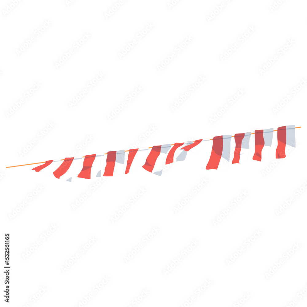 Fototapeta premium Indonesian Independence Day Flags & Decorations