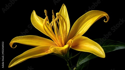 Exquisite Ylang Ylang Bloom - Black Background Design