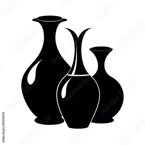 Vase Black Silhouette Home Decor Vector