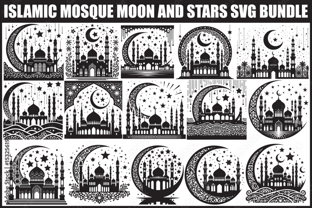 Mosque Moon Stars SVG Collection
