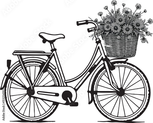 vintage bicycle on white background