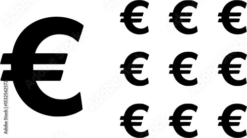 Euro symbol icon on White Background, vector graphic design
