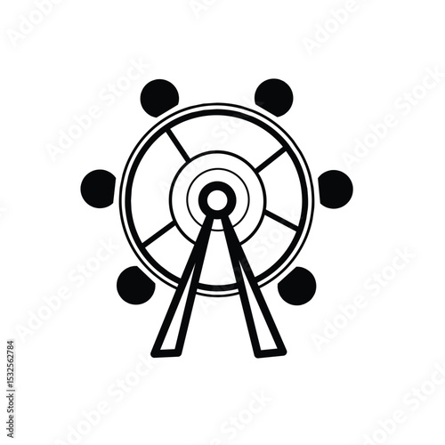 Carousel icon vector amusement logo modern minimal design graphic template.