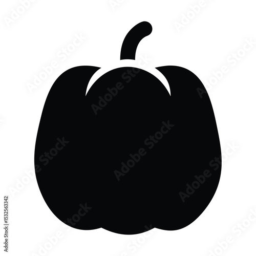 Bell pepper – black silhouette on white background

