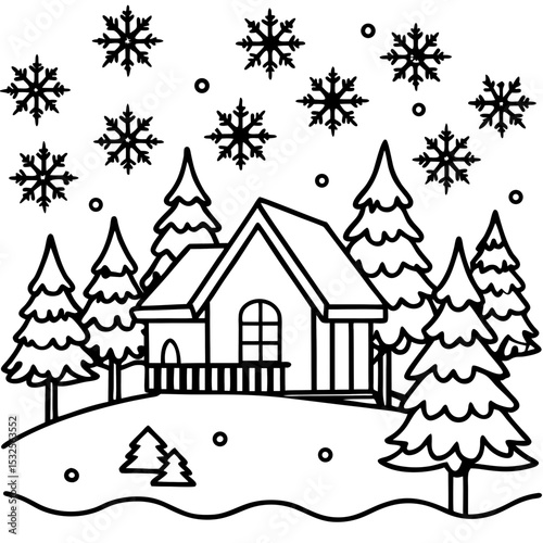 Frosty Pines Illustration