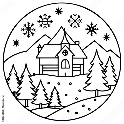 Frosty Pines Illustration