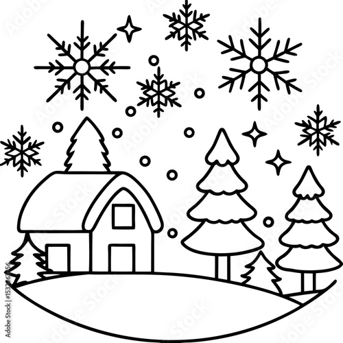 Frosty Pines Illustration