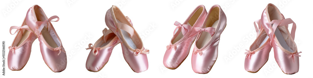 Obraz premium Elegant Pink Ballet Shoes for Dance and Performance Art