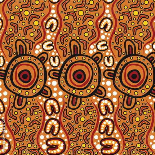 Sacred Gatherings and Songlines in Aboriginal Art Illustration
