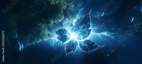 Galaxy Version of leaf world, ai generative