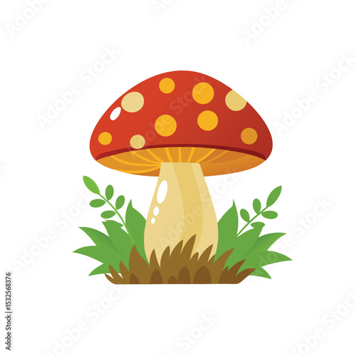 vector art mushroom  on white background in Adobe Illustrator Artwork