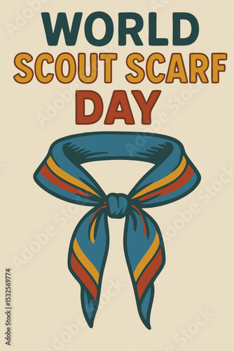 World Scout Scarf Day Graphic Illustration