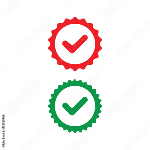 tick and cross buttons vector
