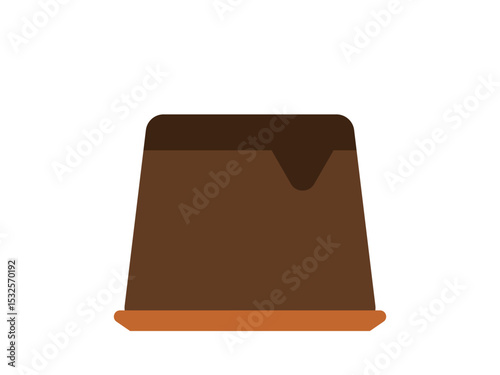 チョコレートプリンのアイコンのイラスト