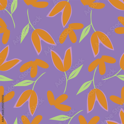 Vintage floral seamless pattern. Trendy painted flower background. Repeating floral patter
