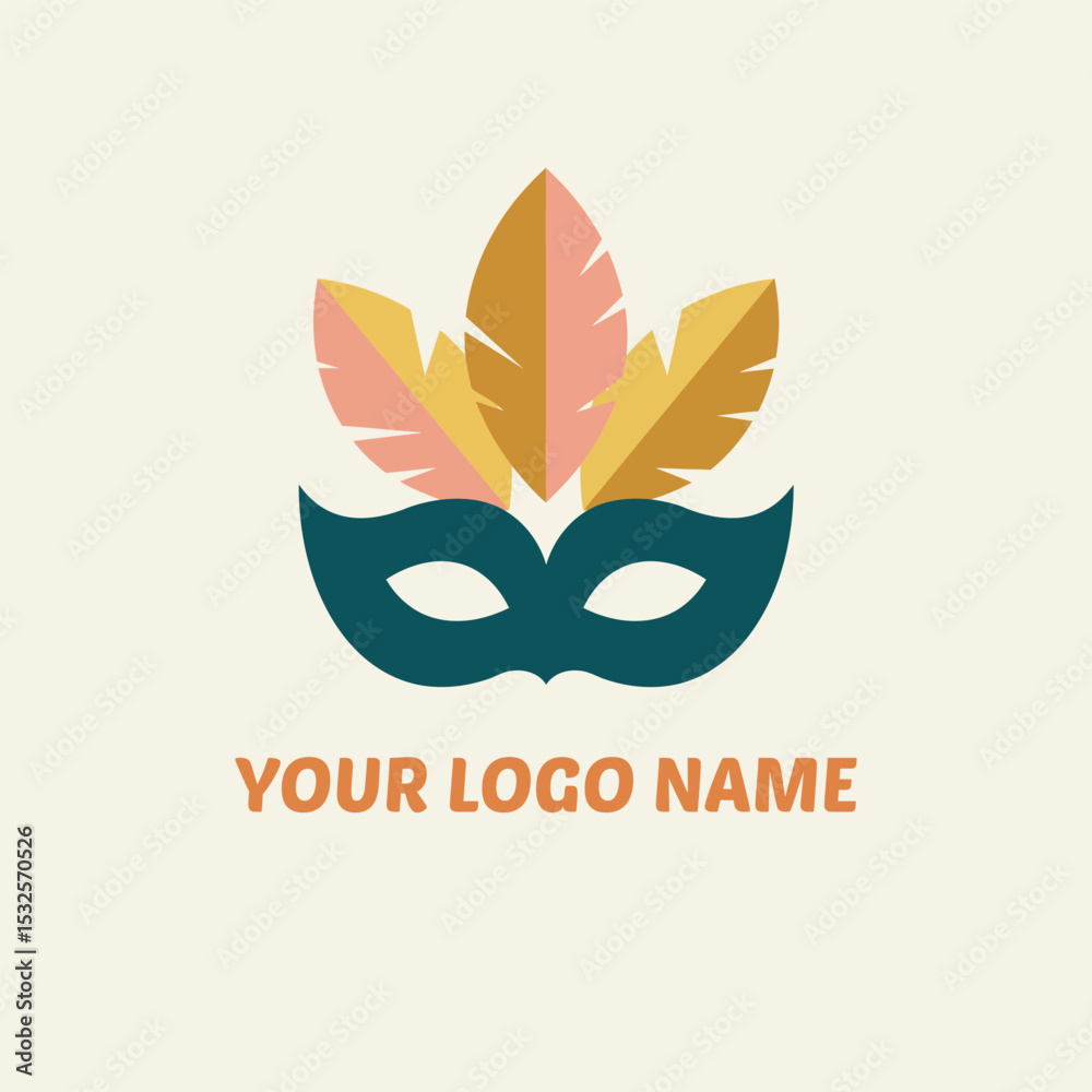 Obraz premium Carnival mask vector logo, a festive design element