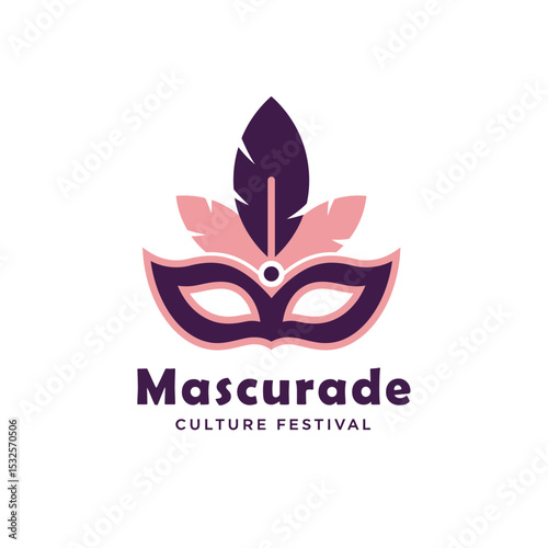 Carnival mask vector logo, a festive design element