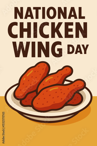 Delicious illustration of Chicken Wing for National Chicken Wing Day