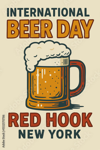 International Beer Day Red Hook New York vintage poster