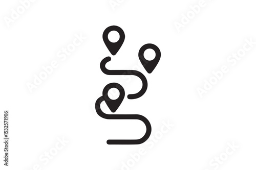 Learning Path Symbol silhouette vector with white background