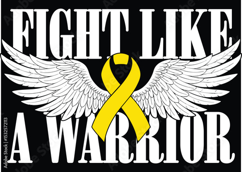 Fight Like a Warrior – Childhood Cancer Ribbon Ransom Design