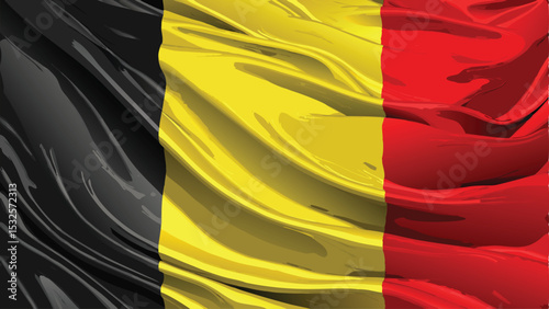 flag of belgium, wave flag design, illustration, vector art