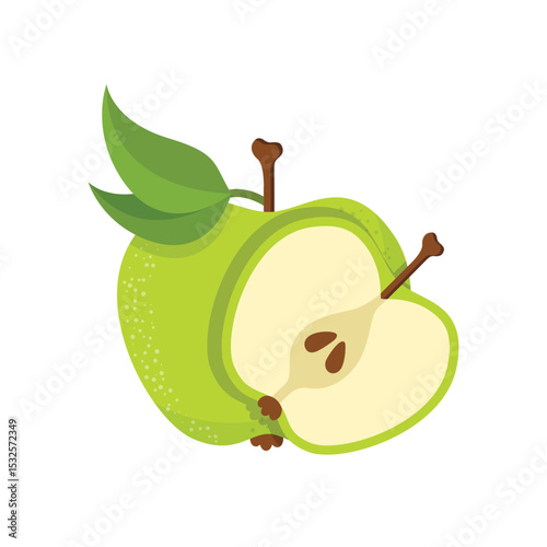 Apple icon in flat style. Fresh fruit vector illustration on isolated background. Fresh apples sign business concept.
