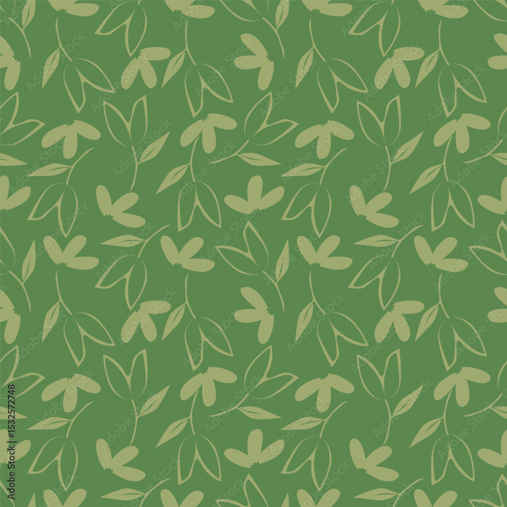 Obraz premium textile design with cute silhouette foliage pattern image