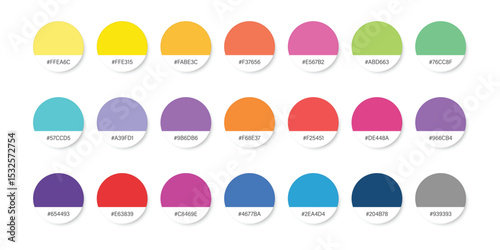 Fashion trend bright colour palette icon in flat style. Catalog samples vector illustration on isolated background. Color catalog sign business concept.