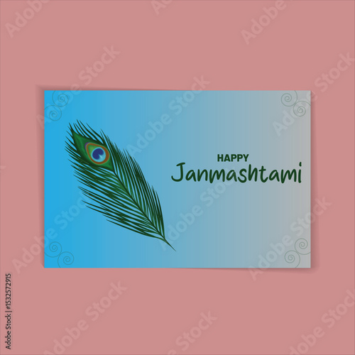 Happy Janmashtami Celebration with Peacock Feather