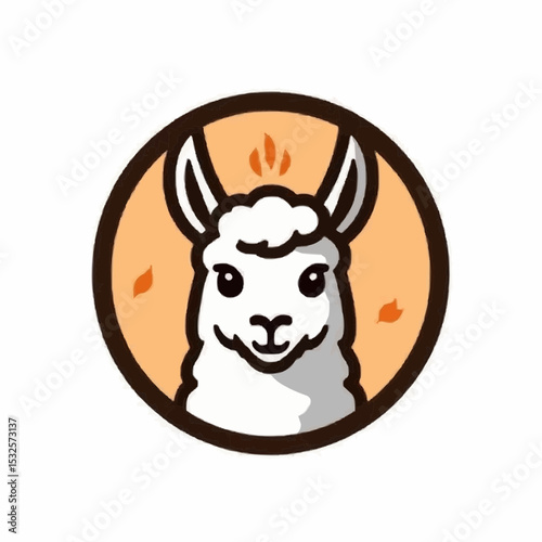 Lively llama illustration captures playful essence with warm colors and joyful expression in a bright, engaging design