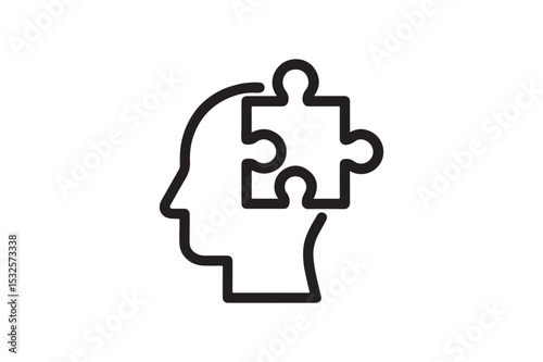 Puzzle and Brain Game Icon silhouette vector with white background