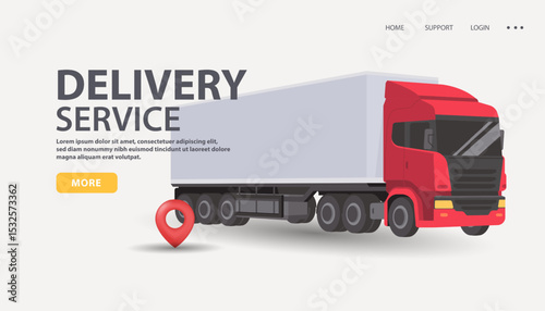 Modern Delivery Service Truck Illustration