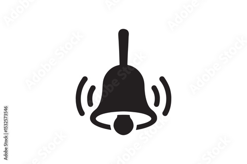 School Bell Icon Vector silhouette vector with white background