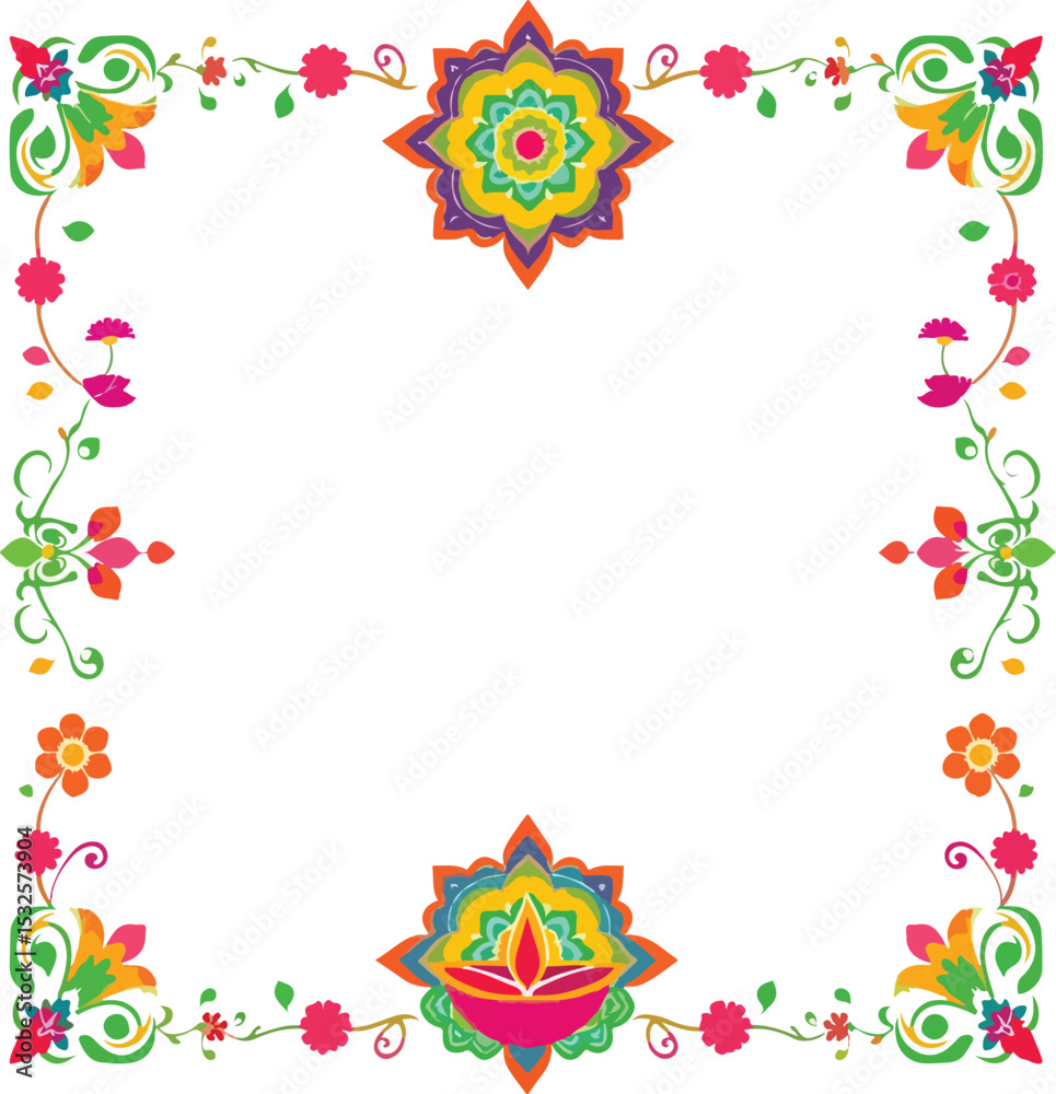 Obraz premium frame with flowers