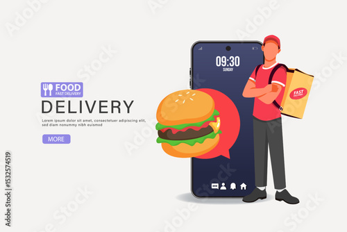 Fast Food Delivery Service Illustration