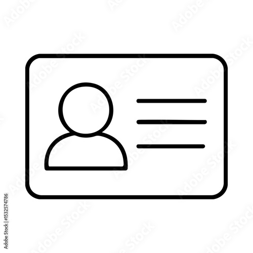 User identification card icon with profile info
