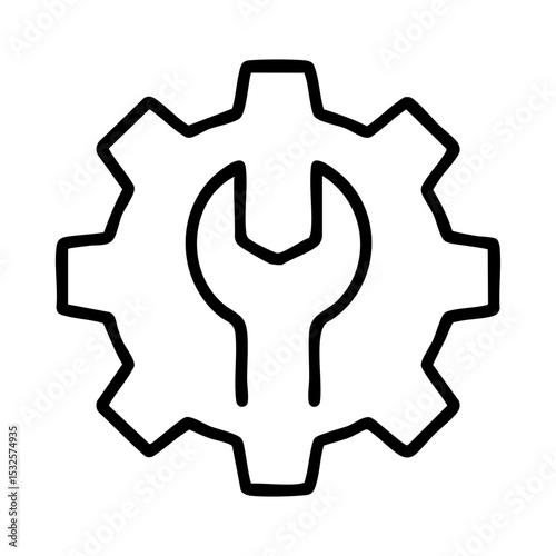 Wrench in gear icon for technical settings and configuration control