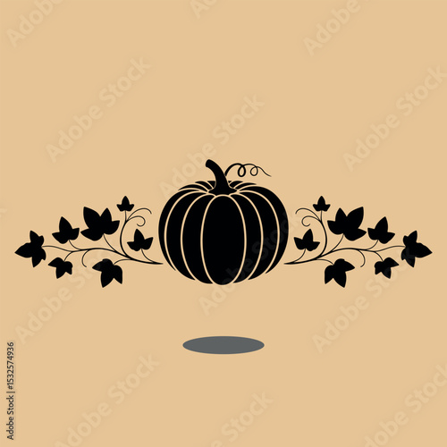 vector illustration of a pumpkin with leaves