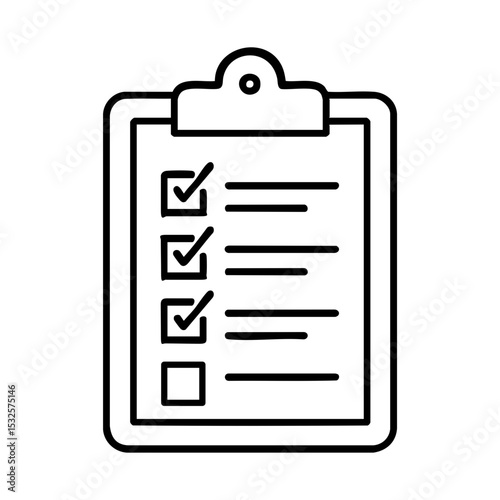 Checklist clipboard icon for productivity tasks and organization concept