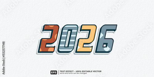 2026 Editable Text Effect _ 3D Cartoon Premium Font Template