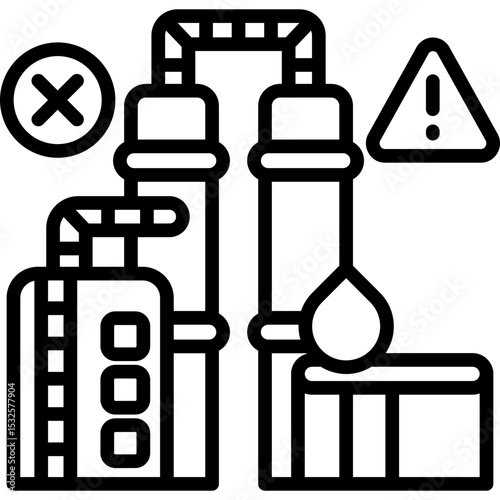 Oil Refinery Shutdown line icon