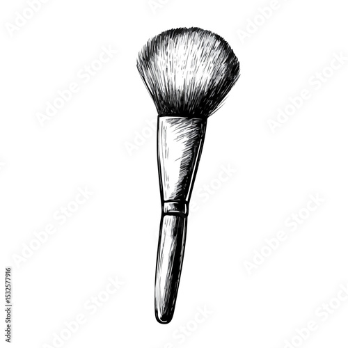 2D flat Makeup Brush vector illustration, isolated on a white background.