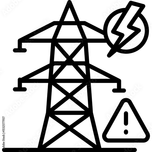 Power Grid Failure line icon