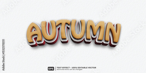 Autumn Editable Text Effect _ 3D Cartoon Premium Font Template